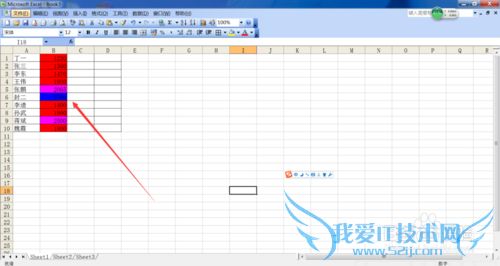 EXCEL中怎样让不同类型数据用不同颜色显示