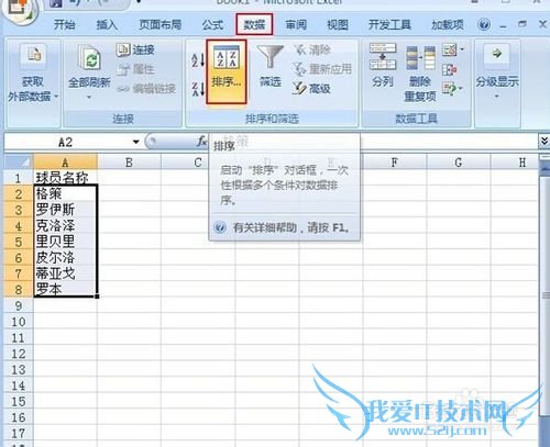 EXCEL2007如何按照姓名笔画总数进行排序