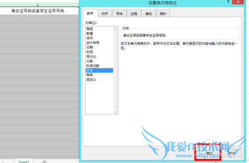 Excel显示输入的数字/学生证号身份证号的输入