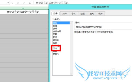 Excel显示输入的数字/学生证号身份证号的输入