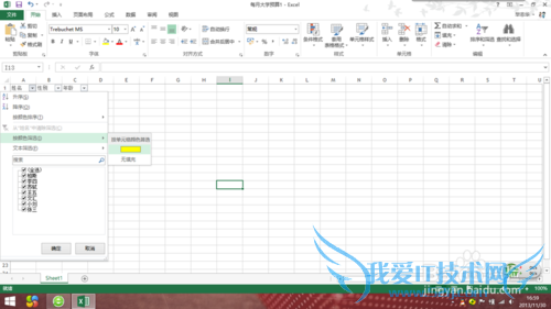 Office Excel 2013如何对数据进行颜色筛选?