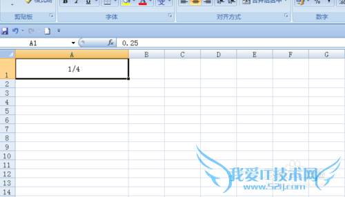 EXCEL中如何输入分数