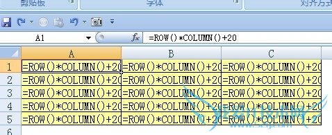 Excel中让部分单元格显示公式非结果的方法