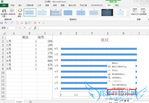 如何制作带底纹的平板柱形图