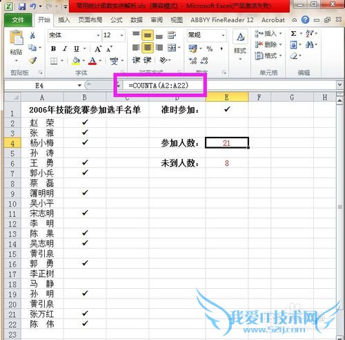 Excel中常用统计函数实例解析