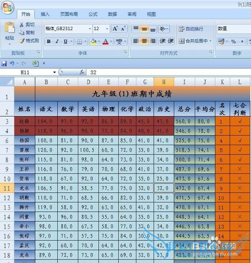 EXCEL中如何给单元格添加背景