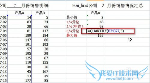 Excelݵķλ(25%,50%,75%λ)