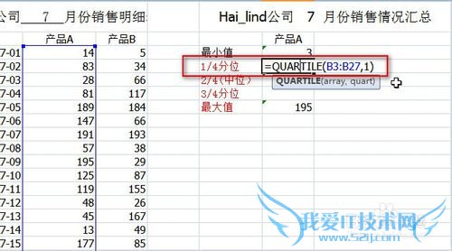 Excelݵķλ(25%,50%,75%λ)