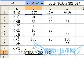 ExcelʹCOUNTBLANKͳƿհ׵Ԫĸ