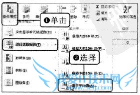 Excel2010 如何利用项目选取规则标识数据
