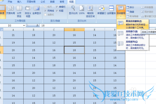 excel冻结窗口怎么用