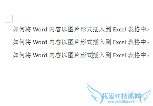 如何将Word2007内容以图片形式插入到Excel中