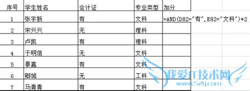 excel中用AND函数判断加分