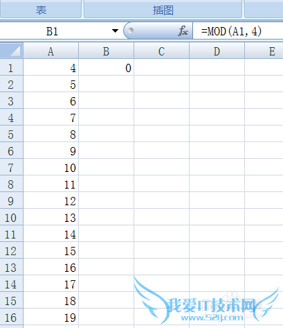 excel中mod函数的应用