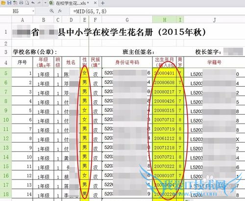根据身份证号码自动填性别、生日、年龄