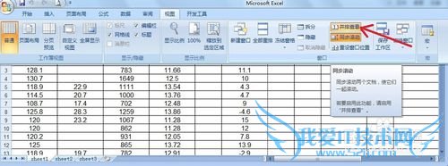 Excel表格同时并列查看两个表格