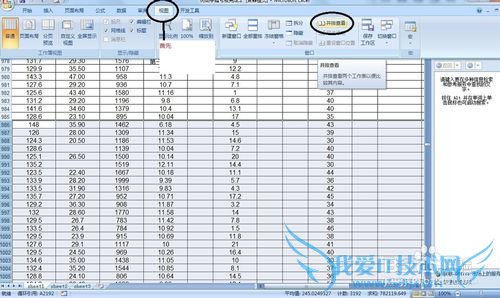 Excel表格同时并列查看两个表格