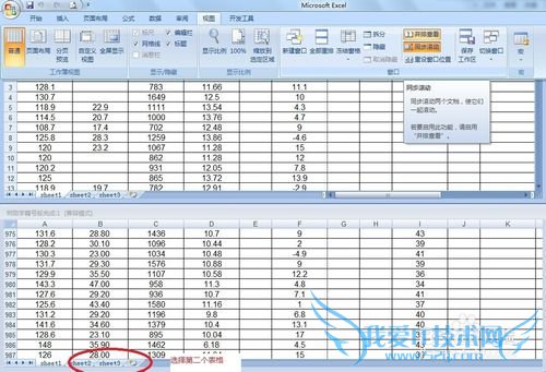 Excel表格同时并列查看两个表格