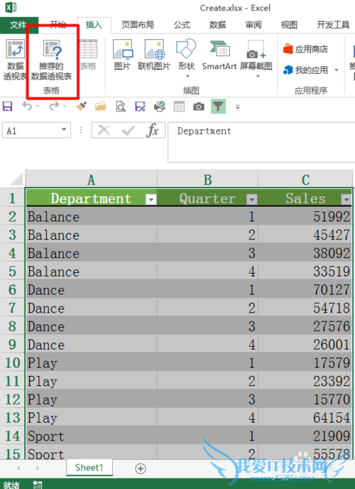 excel 2013创建数据透视表