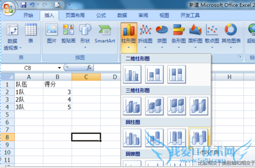 excel里怎样插入柱状图