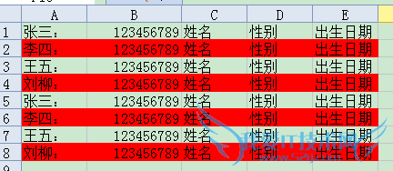 excle中隔行填充颜色