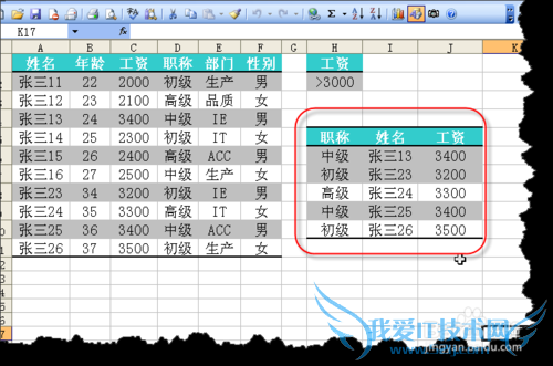 EXCEL高级筛选如何按指定条件返回指定列