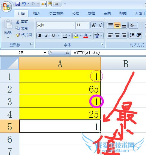 EXCEL2007 MINСֵʹСֵ