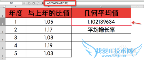 Excel⣺[168]GEOMEAN÷