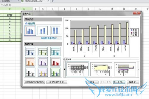 在Excel中为数据表格插入图表