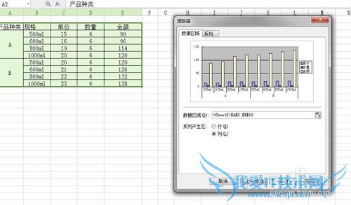 在Excel中为数据表格插入图表
