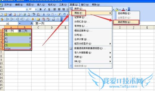Exce高级筛选提取一列中不重复(唯一)值的方法