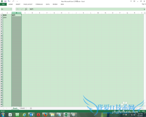 使用excel 2013 英文版 创建一个下拉列表