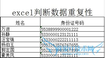 excel判断数据重复性
