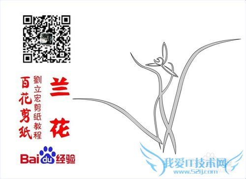 百花剪纸教程 兰花3(阴阳剪)刘立宏一剪刀剪纸