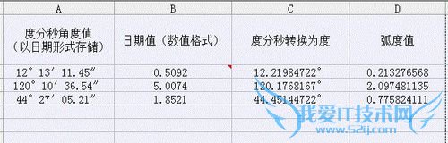 Excel中度分秒角度值转换为弧度最简单的方法