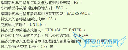Excel表有哪些快捷键