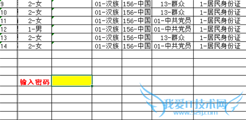 如何在excel中设置区域数据查看密码
