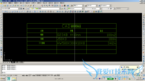 AutoCAD中表格的应用