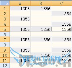 填充Excel中不连续的单元格的方法
