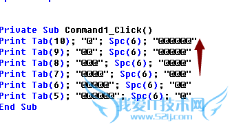 利用SPC()函数和tab()函数进行数据的输入输出