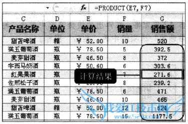 Excel2010中如何使用PRODUCT()函数计算销售额