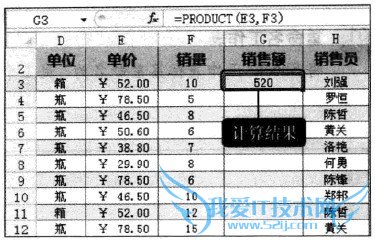 Excel2010中如何使用PRODUCT()函数计算销售额