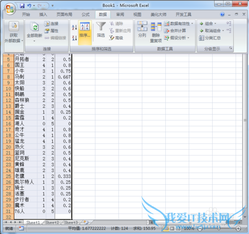 excel中如何对姓名等信息按字母或笔画排列