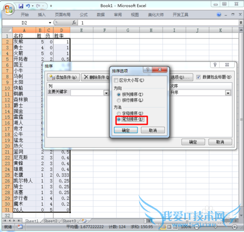 excel中如何对姓名等信息按字母或笔画排列