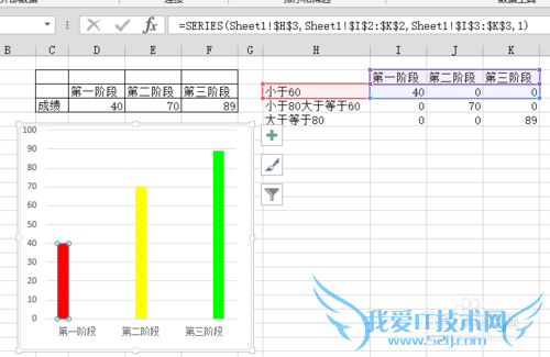 如何让EXCEL柱状图颜色随数值而变化