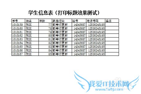 excel中打印标题如何设置