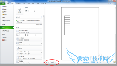 Excel 打印时如何将两页缩成一页