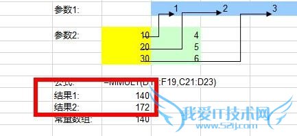 Excel中如何使用MMULT函数返回两数组矩阵乘积?