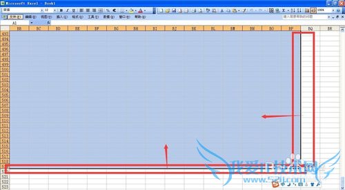 excel超大范围内调整选区大小的技巧