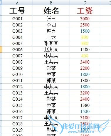 excel快速实现不同数据不同颜色显示